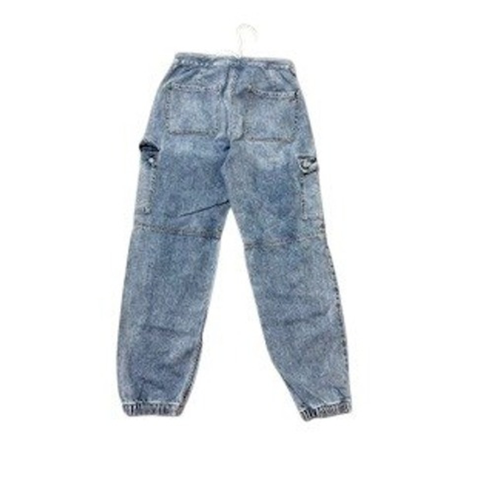 American Eagle Womens Cargo‎ Jeans Acid Light Wash Jogger Style Y2K Size 2 - Picture 2 of 8